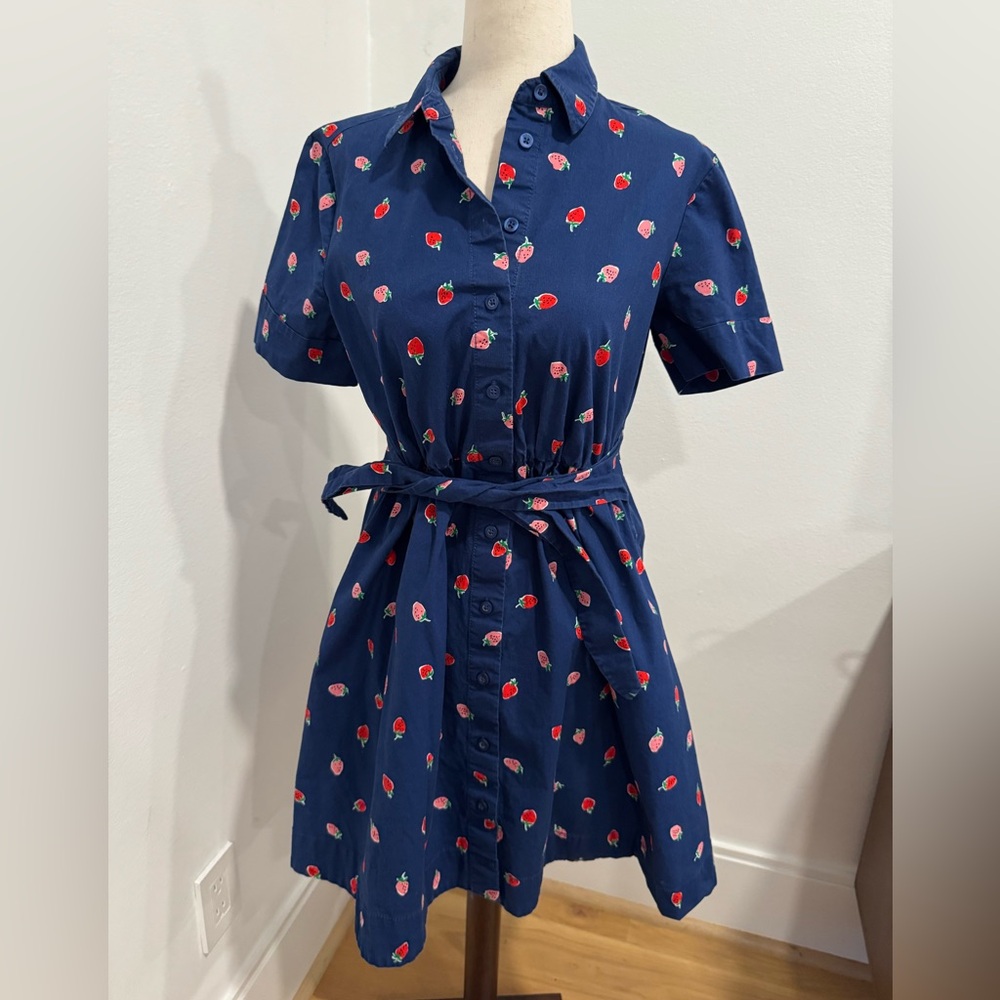 Kate Spade Blue Dress with Strawberry Print